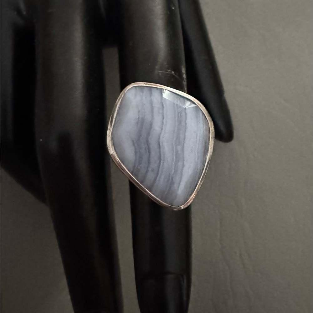 Monica Vinader Blue Lace Agate Siren Nugget Ring